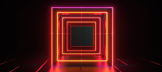 colorful line box neon lights 29