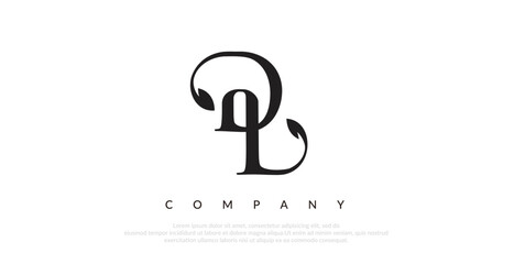 Initial DL Logo Design Vector  - obrazy, fototapety, plakaty