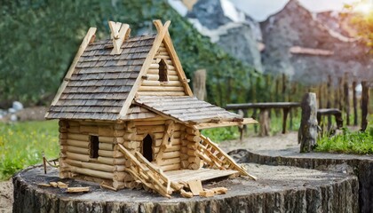 Timbered Tales: Crafting a Fantasy Miniature World with an Actively Built Wooden House"