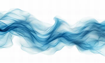 Poster Im Rahmen Abstract blue wave backdrop on white background © Denis