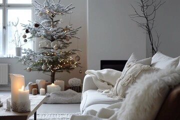 Stylish Christmas Scandinavian living room