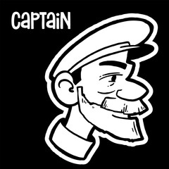 Captain, hand drawn illustration. Doodle style.
