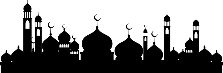 Mosque Silhouette Icon - obrazy, fototapety, plakaty