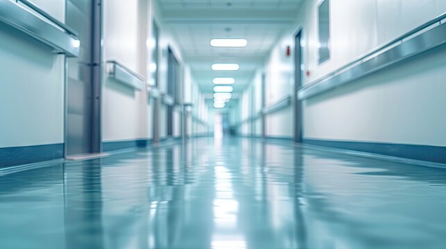 blur image background of corridor in hospital or  