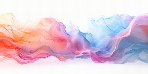 Abstract pastel color wave backdrop on white background