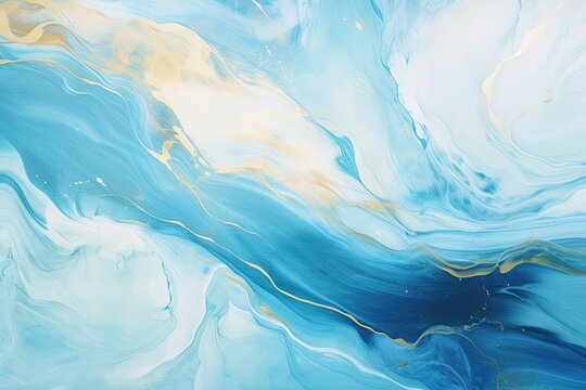 luxury suminagashi backdrop. marble liquid alcohol ink in the color of gold and sunset sky