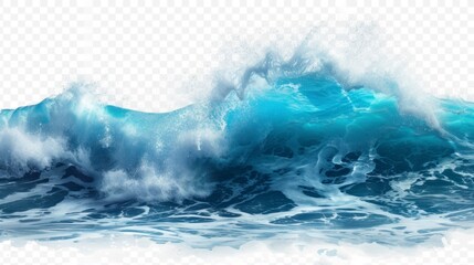 Fototapeta premium blue sea wave with transparent background