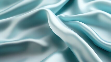 Fototapeta premium Light blue satin texture that is a light blue silver fabric silk panorama background with a beautiful and natural soft blur pattern