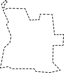 dash line drawing of angola map.