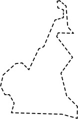 dash line drawing of cameroon map.