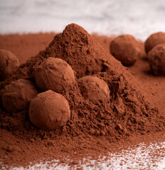 chocolate truffle, sweet food, nourishment, expensive, candy, chocolate, food, homemade, brown, gourmet, bonbon, dessert, dark, ball, powder, cocoa powder, sweet, gift, snack