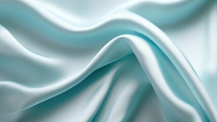 Light blue satin texture that is a light blue silver fabric silk panorama background with a beautiful and natural soft blur pattern