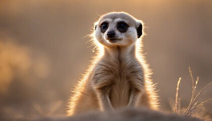 Fototapeta premium A cute meerkat on nature background
