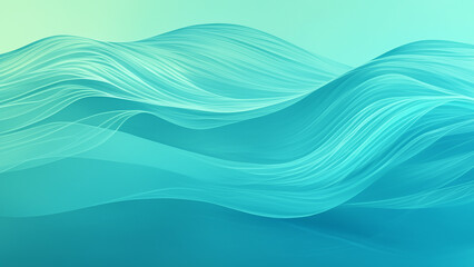 Tranquil Aqua Waves - Abstract Ocean Illustration