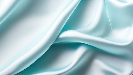 Light blue satin texture that is a light blue silver fabric silk panorama background with a beautiful and natural soft blur pattern