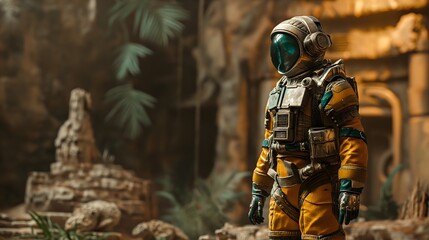 Fototapeta premium A space traveler on a strange planet