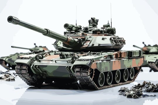 Military tank isolated
