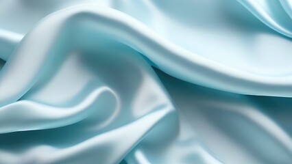 Obraz premium Light blue satin texture that is a light blue silver fabric silk panorama background with a beautiful and natural soft blur pattern