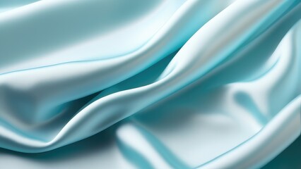 Obraz premium Light blue satin texture that is a light blue silver fabric silk panorama background with a beautiful and natural soft blur pattern