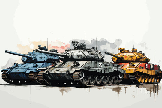 Military tank isolated