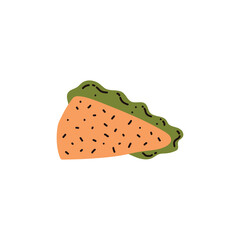 Healthy vegetable sandwich in flat illustration. Isolated background.