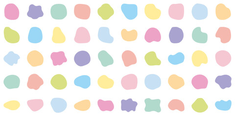 抽象的な形　液体シェイプ　オーガニック　ベクター　カラフル　セット