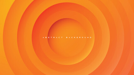 Orange abstract circle shape background, with line decorative design vector.