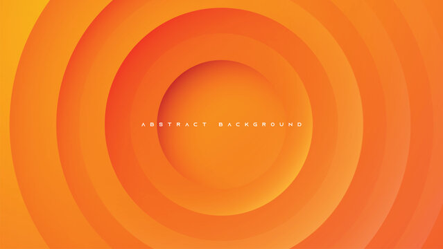 Orange abstract circle shape background, with line decorative design vector.