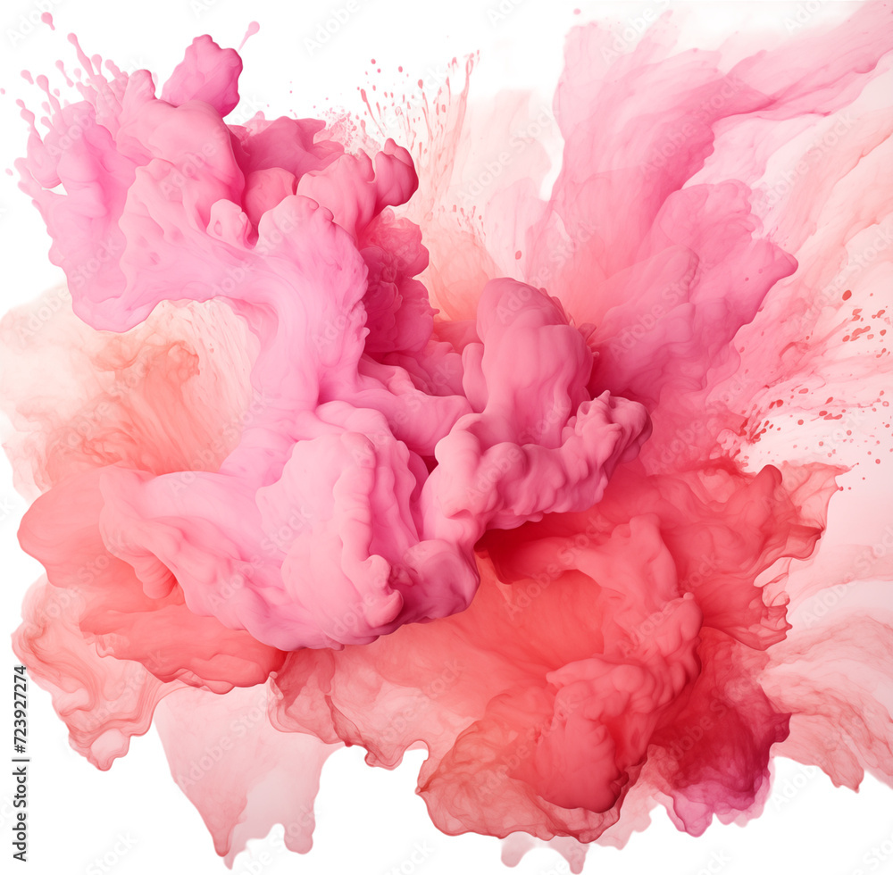 Wall mural pink realistic smoke cloud on transparent background