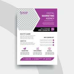 Creative corporate business flyer template unique shape used for business poster layout with minimalist layout