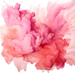 pink realistic smoke cloud on transparent background