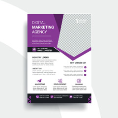 Creative corporate business flyer template unique shape used for business poster layout with minimalist layout