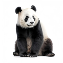 Fototapeta premium Giant Panda Ailuropoda melanoleuca in front of a white background