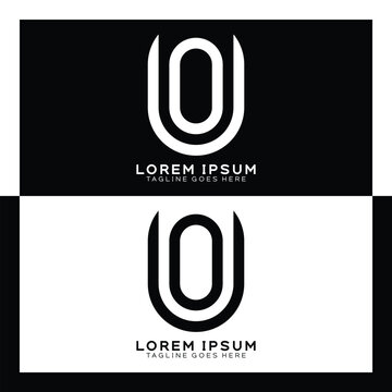 UO initial letter logo. Alphabet U and O pattern design monogram