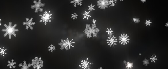 Snowflakes - With Realistic Snowflakes Overlay On Light Silver Backdrop. Xmas Holidays