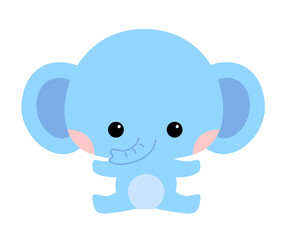 幼児向けのかわいいゾウのキャラクターイラスト