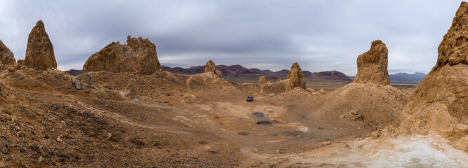 Panoramic View of Trona Pinnacles - 4K Ultra HD Image of Otherworldly Formations
