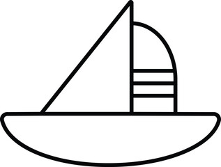 Rounded filled Editable stroke Boat Icon