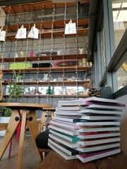 Fototapeta premium Book in cafe