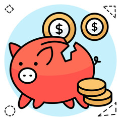 Modern design icon of piggy bank