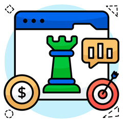 An amazing design icon of web strategy