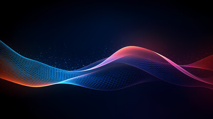 Digital technology blue rhythm wavy lines abstract graphic poster web page ppt background