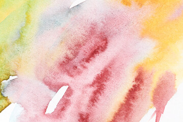 Abstract art background. Watercolor blots, lines, dots and brush strokes on white paper, print pattern for postcard or clothing