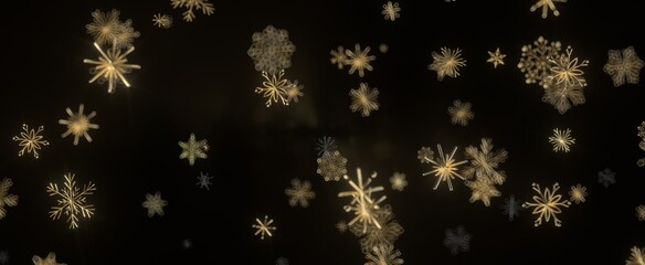 Snowflake Dance: Radiant 3D Illustration Showcasing Falling Christmas Snowflakes in Harmony