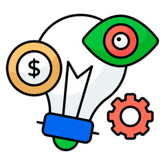 An editable design icon of financial idea