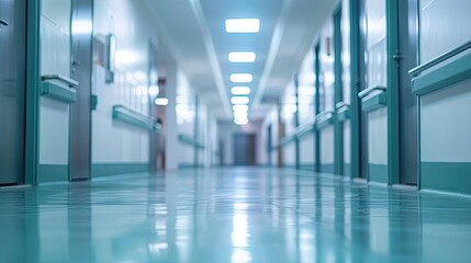 blur image background of corridor in hospital or clinic image  