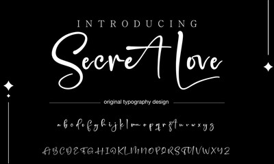 signature Font Calligraphy Logotype Script Brush Font Type Font lettering handwritten