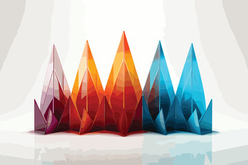 Background of colored 3d pyramids