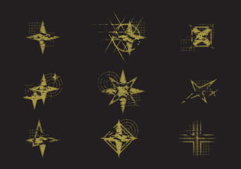 GRUNGE ELEMENT COLLECTION - FOUR POINTED STAR