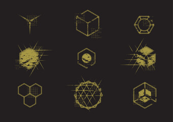 GRUNGE ELEMENT COLLECTION - HEXAGON